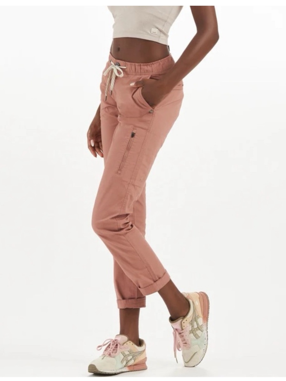 Vuori ripstop pants travel joggers pink small